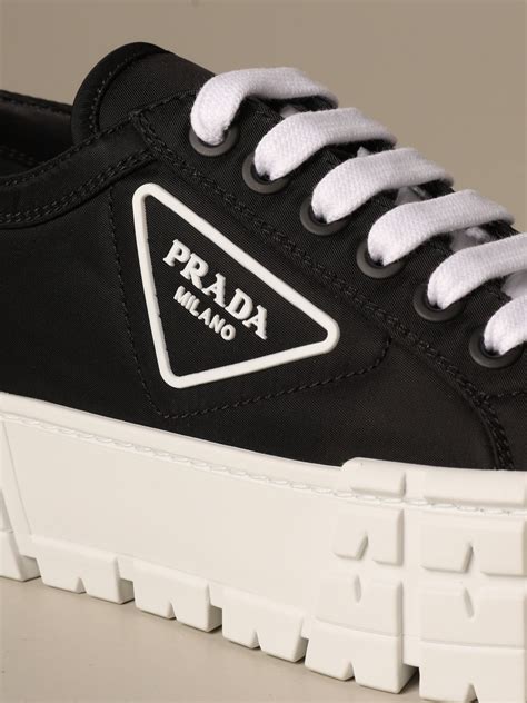 black and white prada sneakers women's|prada pink platform sneakers.